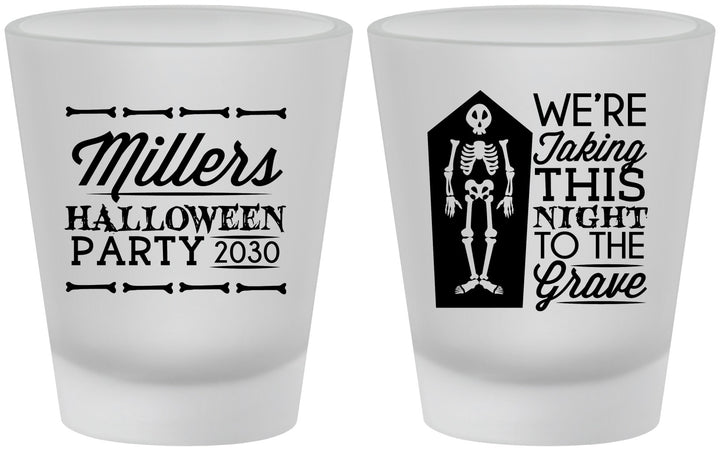 Custom Halloween Frosted Shot Glasses - Skeleton | 250051