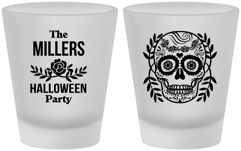 Custom Halloween Frosted Shot Glasses - Sugar Skull | 250061