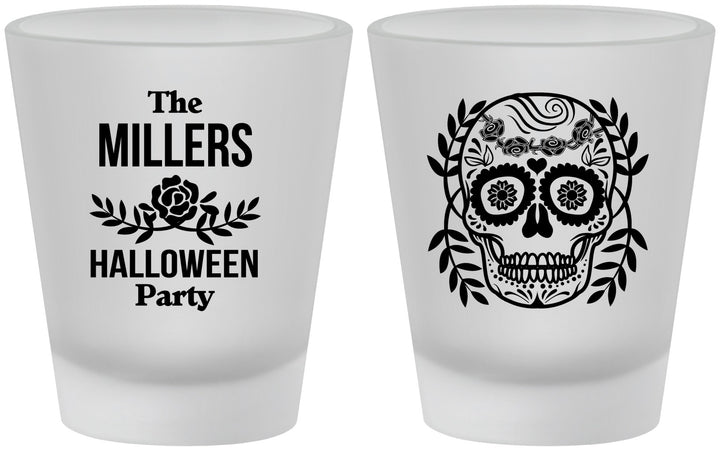 Custom Halloween Frosted Shot Glasses - Sugar Skull | 250061