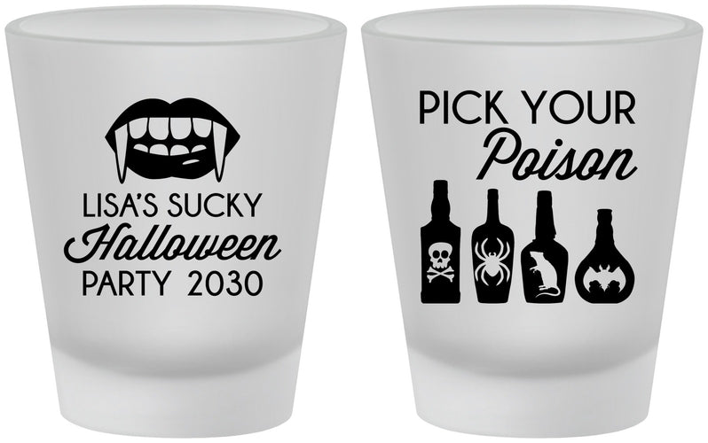 Custom Halloween Frosted Shot Glasses - Pick Your Poison | 250065