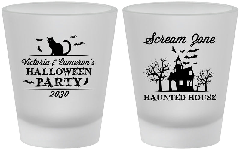 Custom Halloween Frosted Shot Glasses - Haunted House | 250071