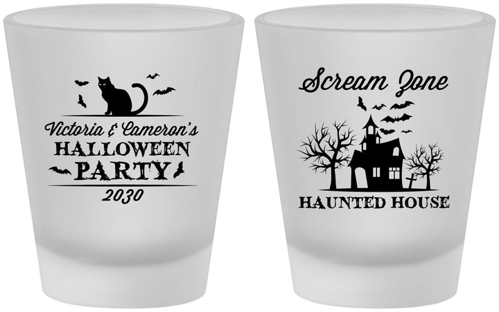 Custom Halloween Frosted Shot Glasses - Haunted House | 250071