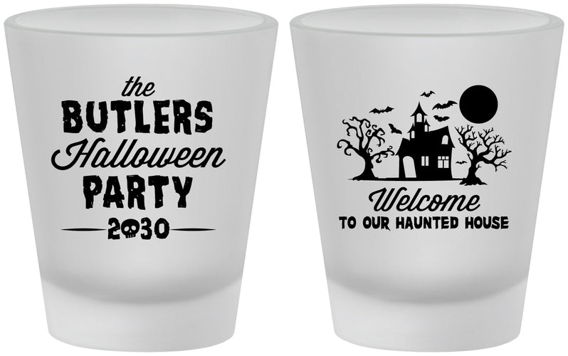 Custom Halloween Frosted Shot Glasses - Haunted House | 250073