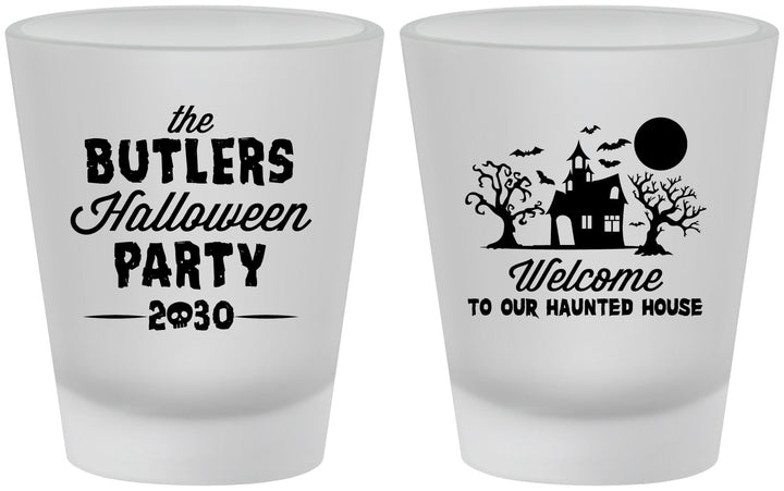 Custom Halloween Frosted Shot Glasses - Haunted House | 250073
