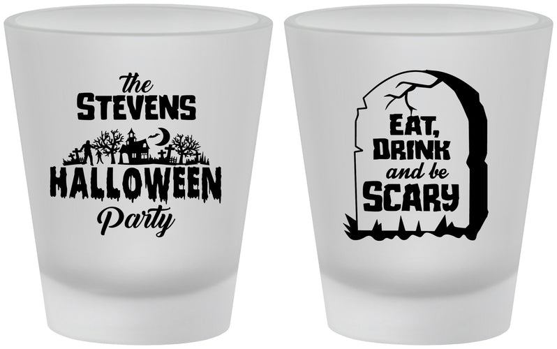 Custom Halloween Frosted Shot Glasses - Eat Drink Be Scary | 250074