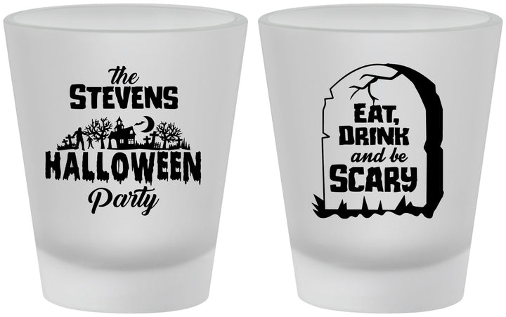 Custom Halloween Frosted Shot Glasses - Eat Drink Be Scary | 250074