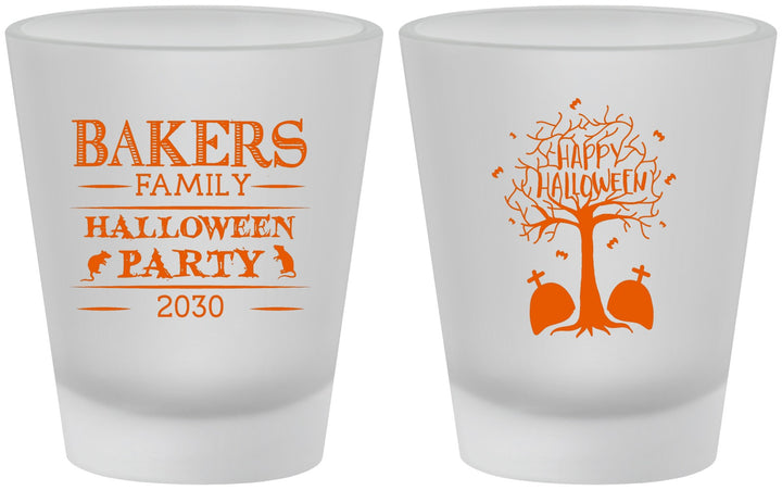 Custom Halloween Frosted Shot Glasses - Graveyard Shift | 250076