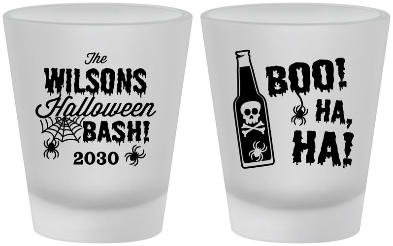 Custom Halloween Frosted Shot Glasses - Boo Skeleton | 250078