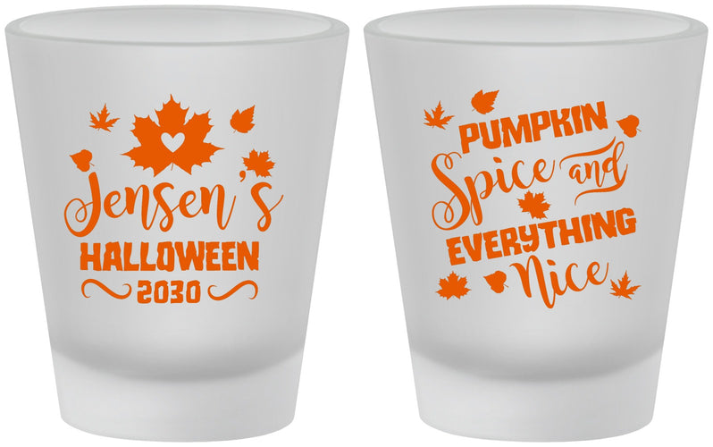 Custom Halloween Frosted Shot Glasses - Pumpkin | 250080