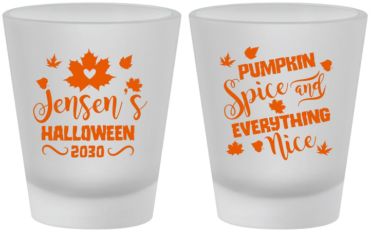 Custom Halloween Frosted Shot Glasses - Pumpkin | 250080