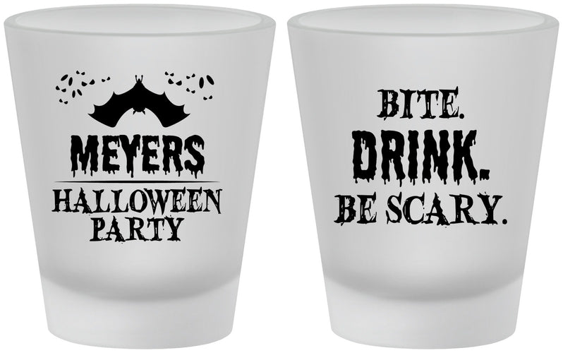 Custom Halloween Frosted Shot Glasses - Bite Drink Be Scary | 250082