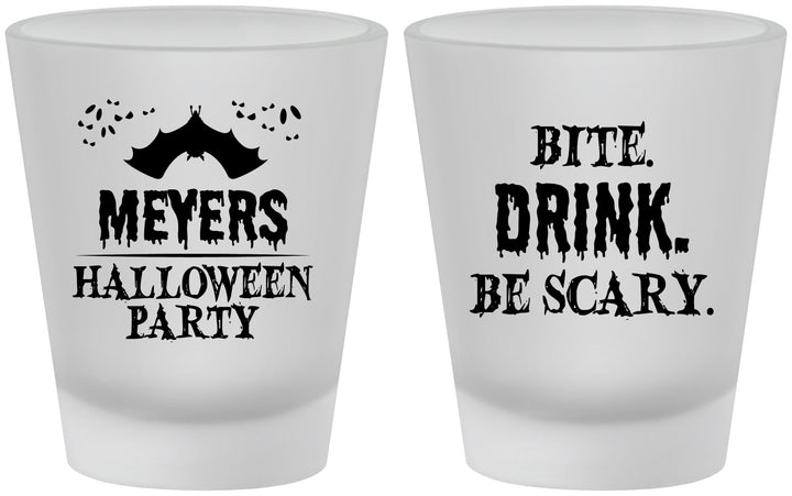 Custom Halloween Frosted Shot Glasses - Bite Drink Be Scary | 250082