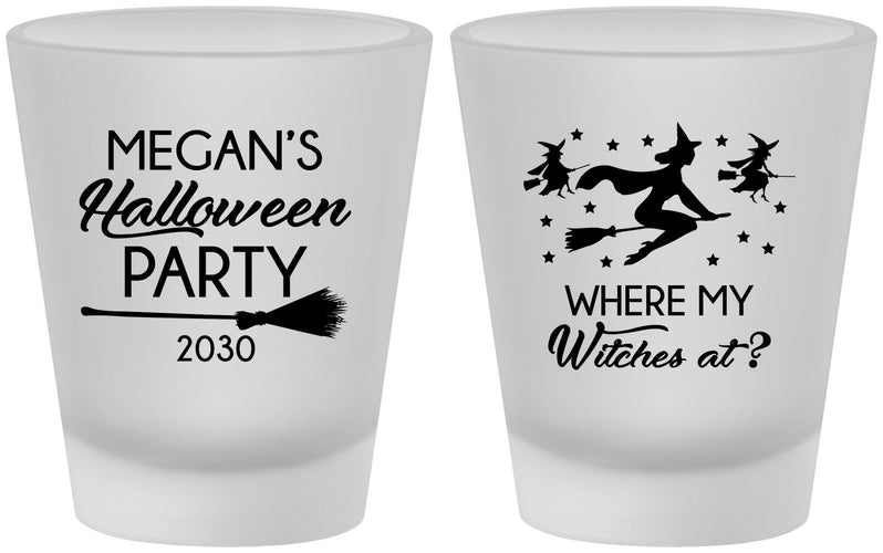 Custom Halloween Frosted Shot Glasses - Where My Witches At | 250086