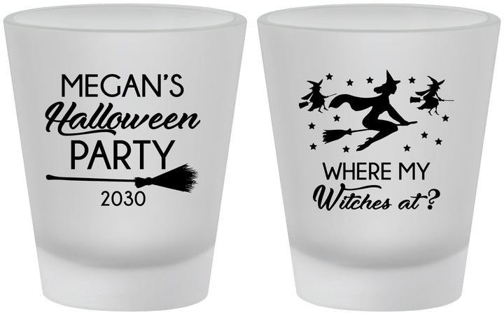 Custom Halloween Frosted Shot Glasses - Where My Witches At | 250086