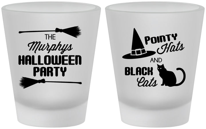 Custom Halloween Frosted Shot Glasses - Black Cats | 250087