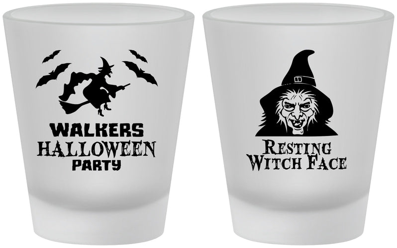 Custom Halloween Frosted Shot Glasses - Resting Witch Face | 250099