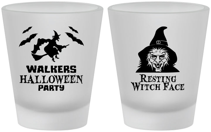 Custom Halloween Frosted Shot Glasses - Resting Witch Face | 250099