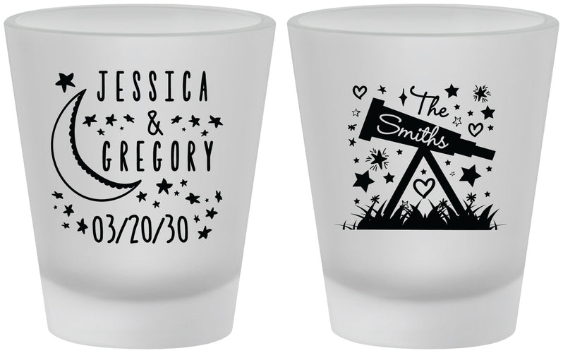 Custom Wedding Frosted Shot Glasses - Telescope | 255