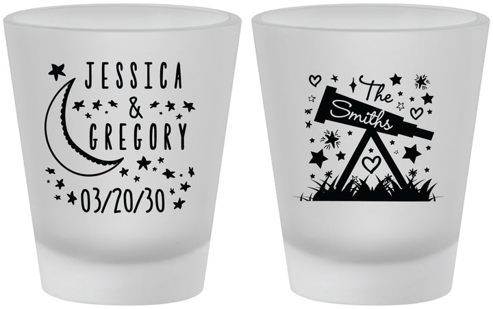 Custom Wedding Frosted Shot Glasses - Telescope | 255