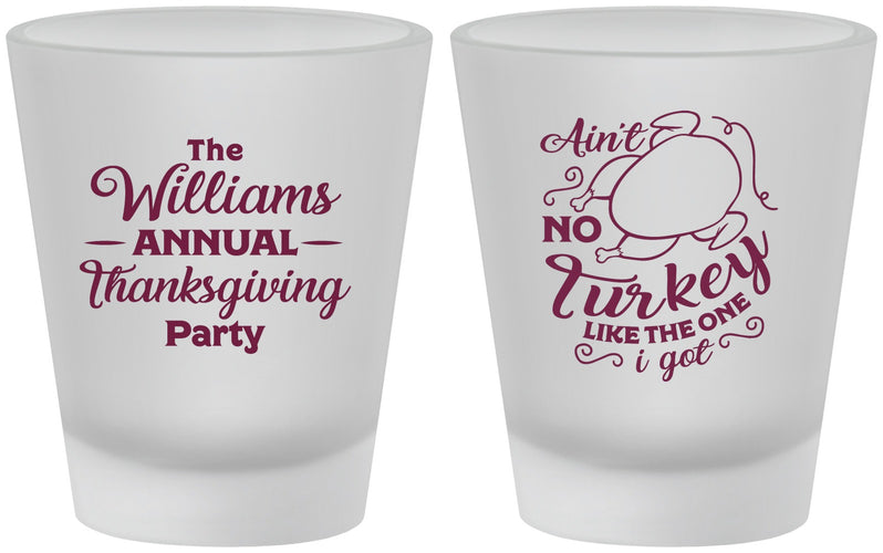 Custom Thanksgiving Frosted Shot Glasses - Turkey | 260005