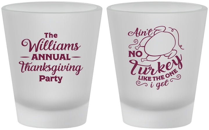 Custom Thanksgiving Frosted Shot Glasses - Turkey | 260005