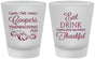 Custom Thanksgiving Frosted Shot Glasses - Eat Drink Thankful | 260009