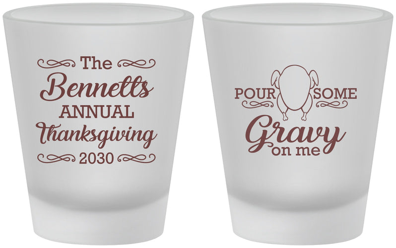 Custom Thanksgiving Frosted Shot Glasses - Turkey Gravy | 260015
