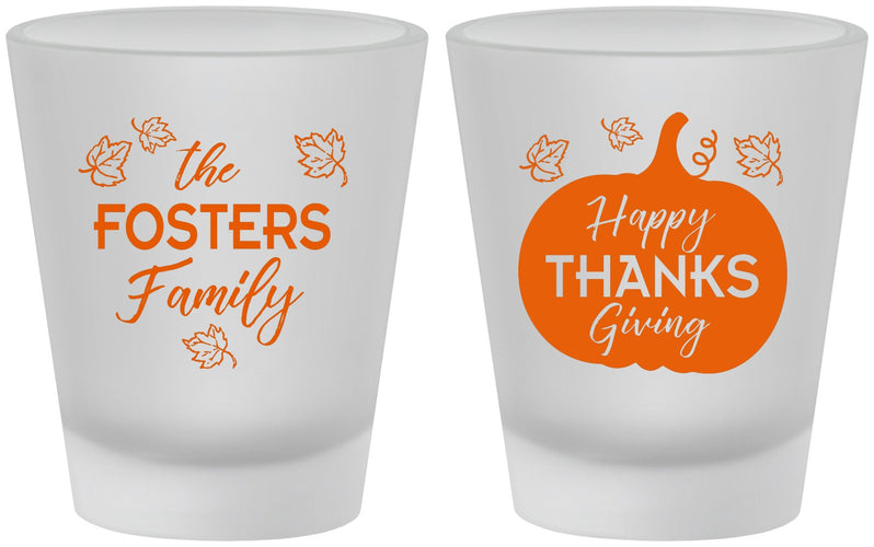 Custom Thanksgiving Frosted Shot Glasses - Pumpkin | 260016