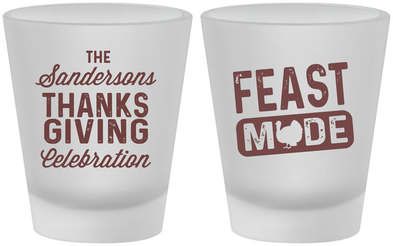Custom Thanksgiving Frosted Shot Glasses - Feast Mode | 260019