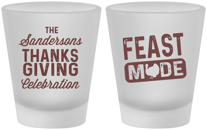 Custom Thanksgiving Frosted Shot Glasses - Feast Mode | 260019