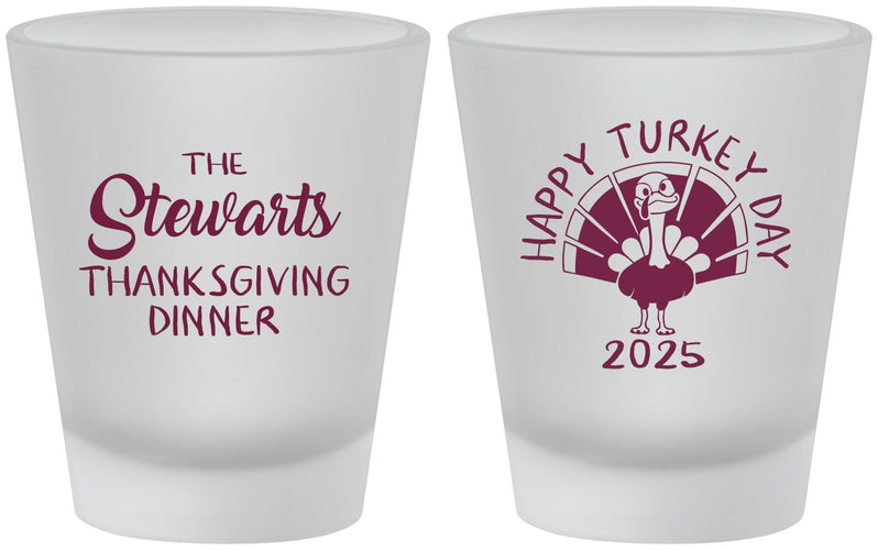 Custom Thanksgiving Frosted Shot Glasses - Turkey Day | 260021