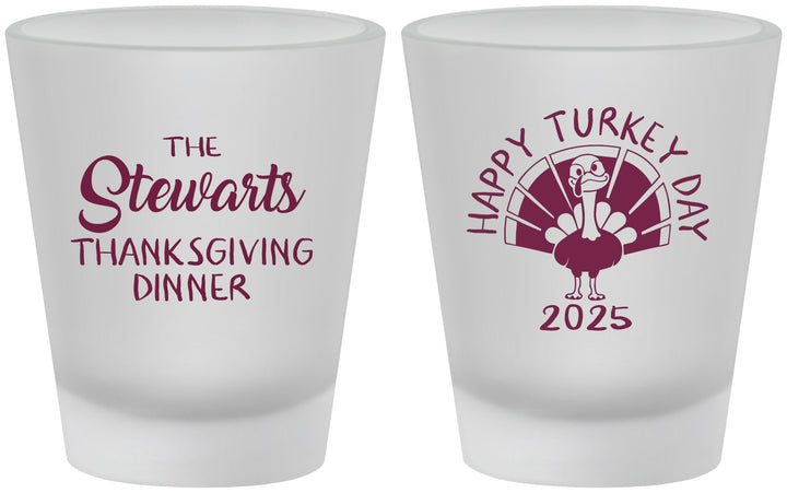 Custom Thanksgiving Frosted Shot Glasses - Turkey Day | 260021