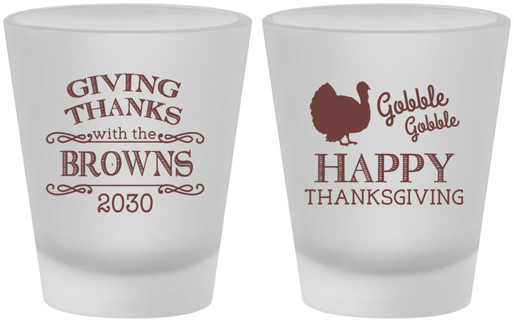 Custom Thanksgiving Frosted Shot Glasses - Gobble Gobble | 260022