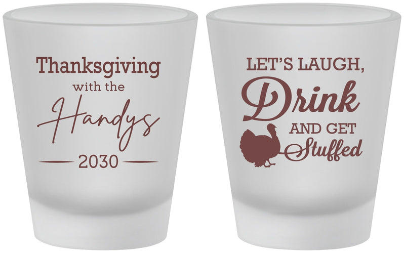 Custom Thanksgiving Frosted Shot Glasses - Turkey Stuffed | 260038