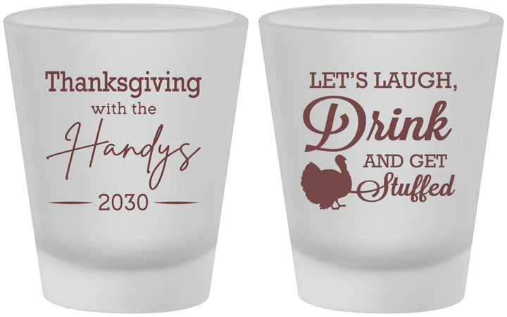 Custom Thanksgiving Frosted Shot Glasses - Turkey Stuffed | 260038