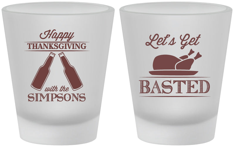 Custom Thanksgiving Frosted Shot Glasses - Lets Get Basted | 260039