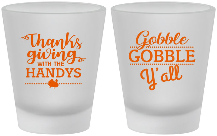 Custom Thanksgiving Frosted Shot Glasses - Gobble Gobble | 260044