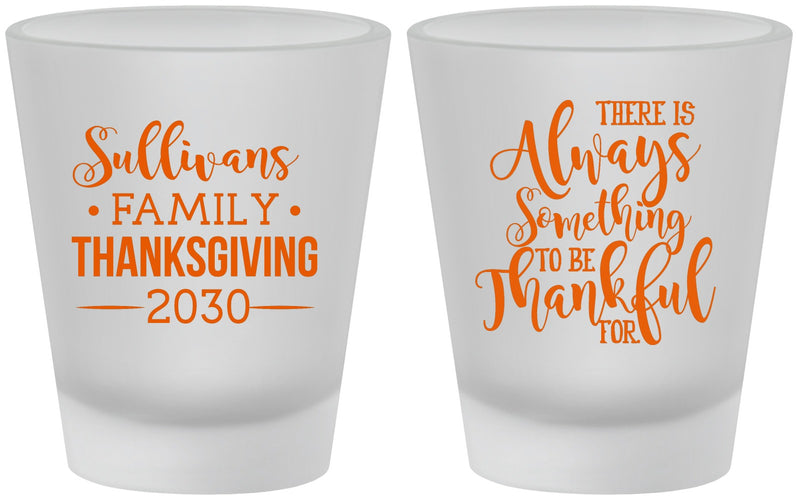 Custom Thanksgiving Frosted Shot Glasses - Thankful | 260048