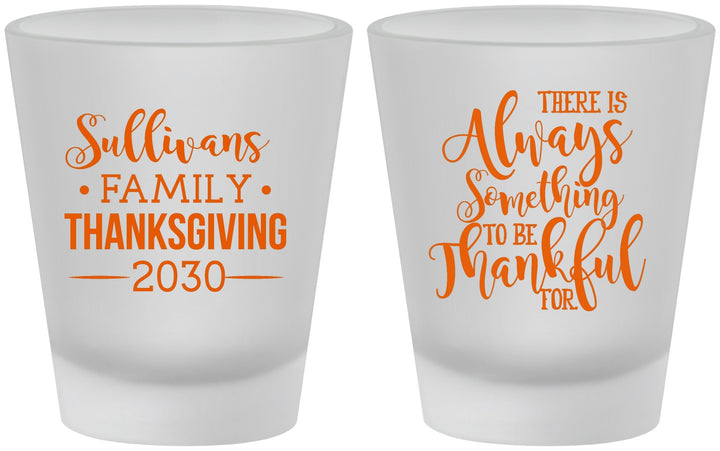 Custom Thanksgiving Frosted Shot Glasses - Thankful | 260048