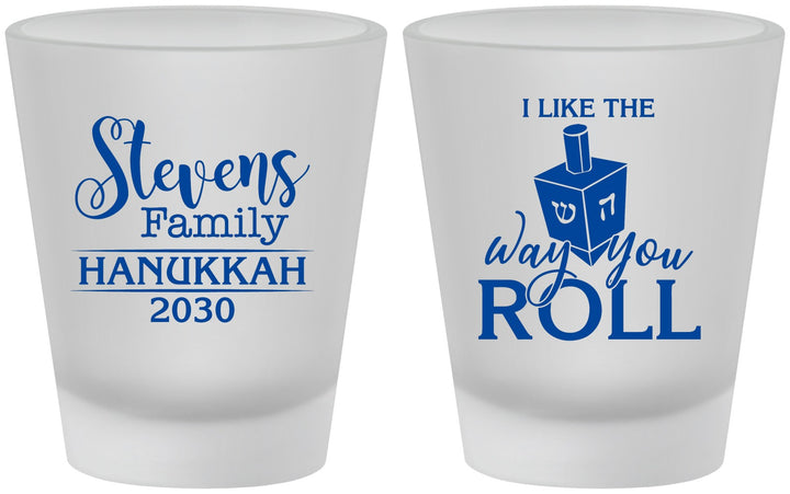 Custom Hanukkah Frosted Shot Glasses - Dreidel | 270002
