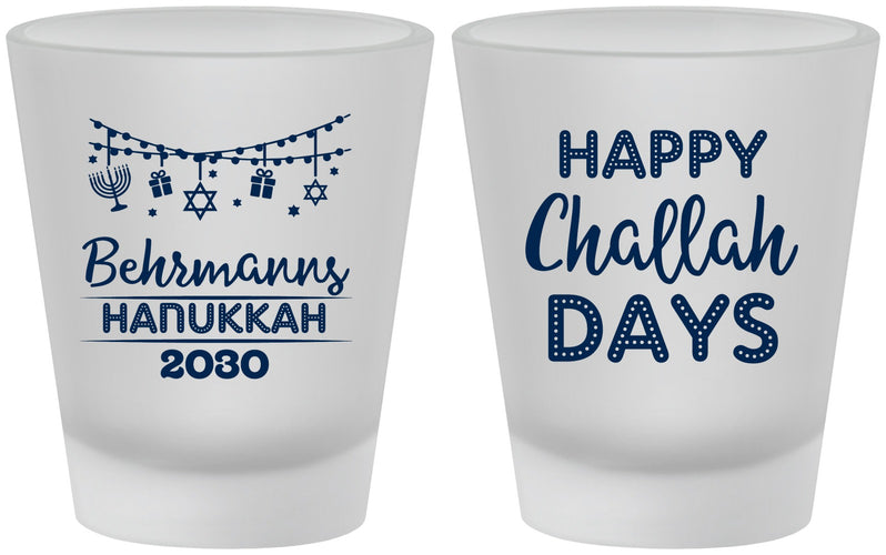 Custom Hanukkah Frosted Shot Glasses - Challah Days | 270003