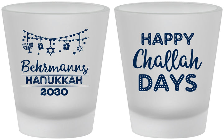 Custom Hanukkah Frosted Shot Glasses - Challah Days | 270003