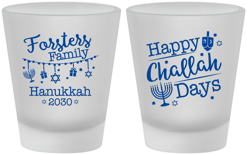 Custom Hanukkah Frosted Shot Glasses - Challah Days | 270004