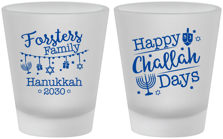 Custom Hanukkah Frosted Shot Glasses - Challah Days | 270004
