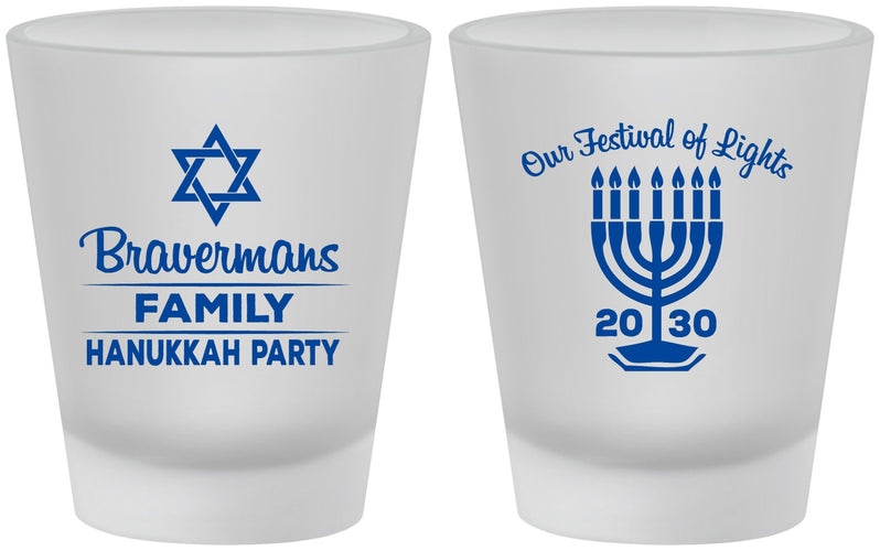 Custom Hanukkah Frosted Shot Glasses - Festival Of Lights | 270005