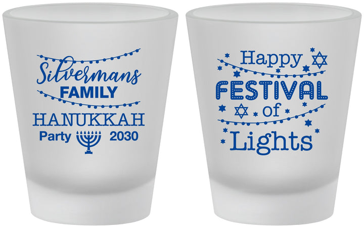Custom Hanukkah Frosted Shot Glasses - Festival Of Lights | 270006