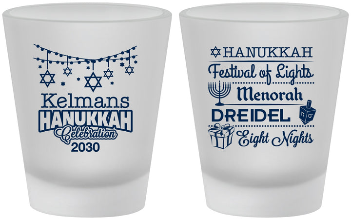 Custom Hanukkah Frosted Shot Glasses - Festival Of Lights | 270007