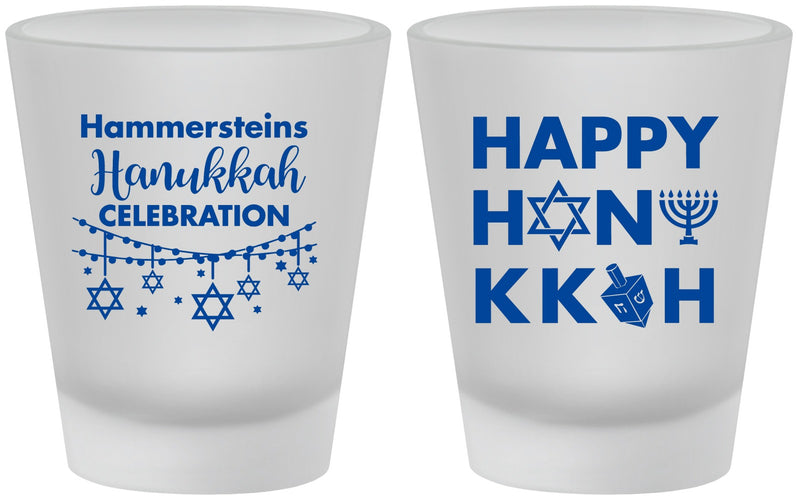 Custom Hanukkah Frosted Shot Glasses - Jewish | 270009