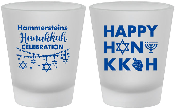 Custom Hanukkah Frosted Shot Glasses - Jewish | 270009