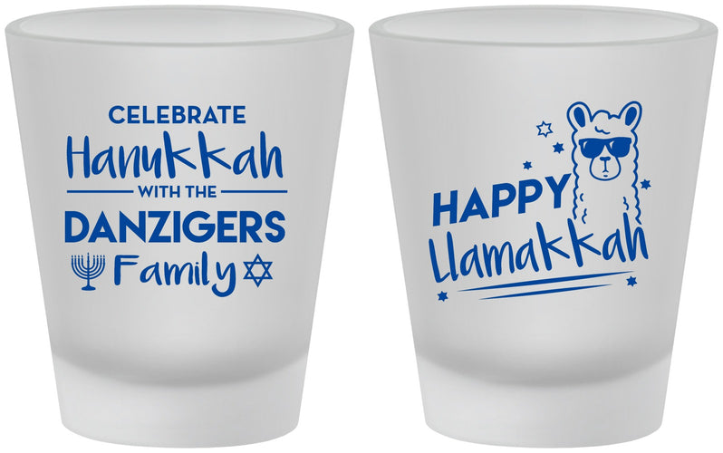 Custom Hanukkah Frosted Shot Glasses - Llamakkah | 270018